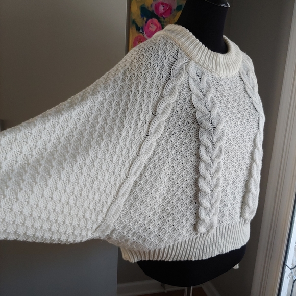 Moon & Madison - Off White Cable Knit Sweater Women's Size Medium - Picture 4 of 9